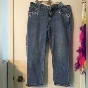 Jennifer Lopez size 12 bedazzled cuff Capris